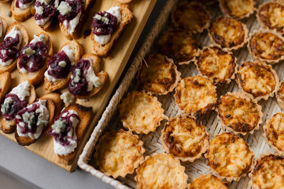 Gourmet appetizers tray for wedding catering
